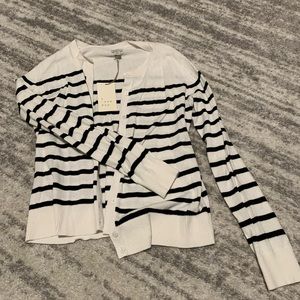 White cardigan with black horizontal stripes. A New Day, size XS. NWT